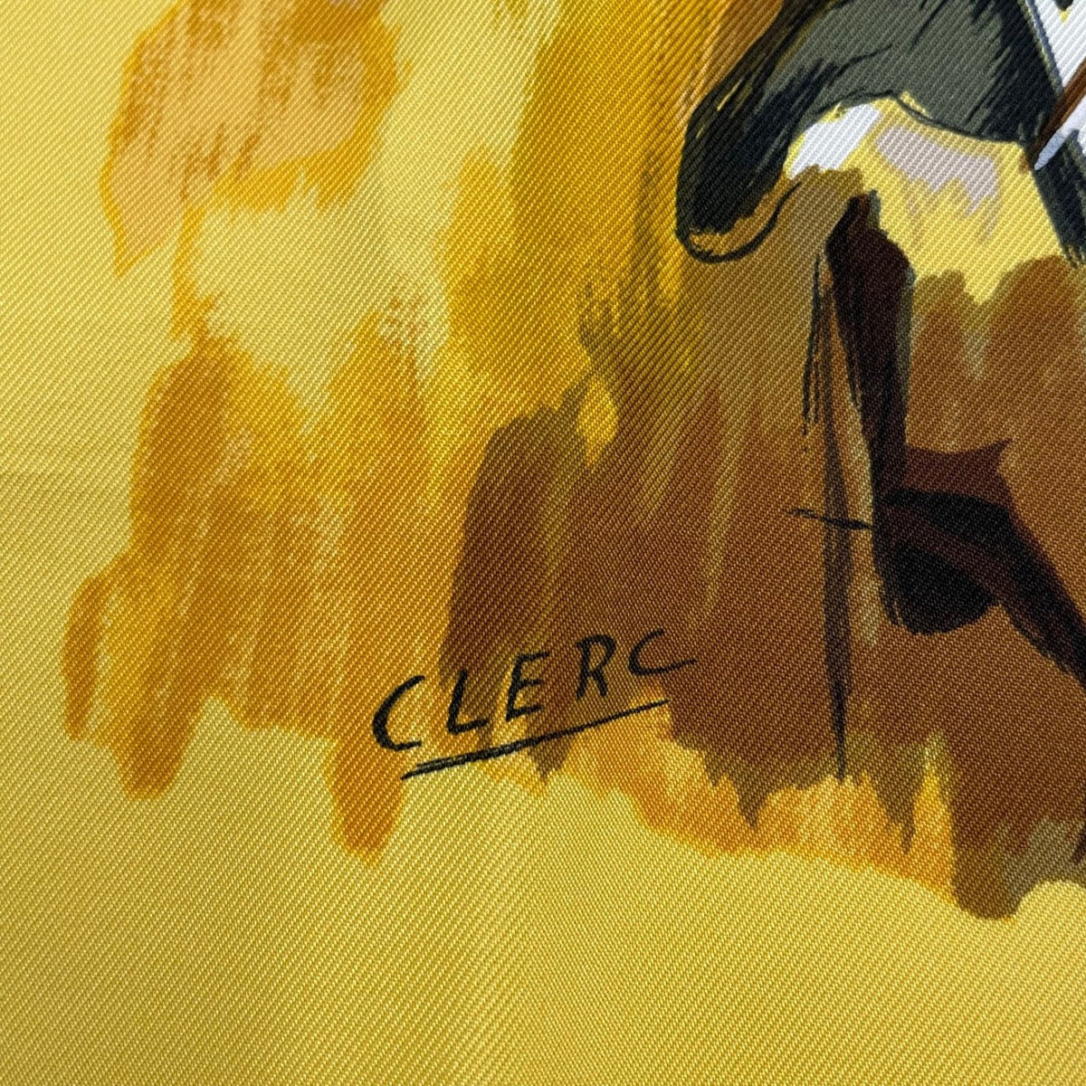 Hermes Carre 90 Concerto 100% Silk Scarf Yellow — view 8