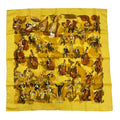 Hermes Carre 90 Concerto 100% Silk Scarf Yellow