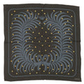 Hermes Carre 90 Silk Beaded Black Gold Leather Tag Scarf 1249