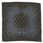 Hermes Carre 90 Silk Beaded Black Gold Leather Tag Scarf 1249