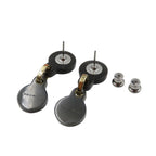 Hermes Fete Vos Joux Earrings Trump Motif Buffalo Horn Metal Black — view 4