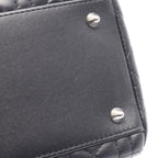 Dior Handbag Lady Cannage Black Leather 2-Way Tote — view 7