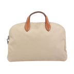 Hermes Edit Leather Canvas Beige Handbag Silver