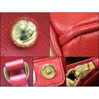 Prada 2-Way Shoulder Bag Saffiano Leather Red Gold — view 9