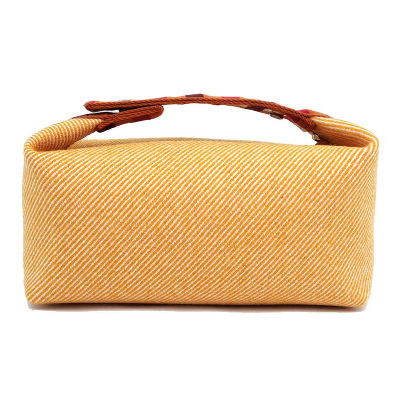 Hermes Brid A Black PM Au-carre Handbag Pouch Faube Orange — view 4