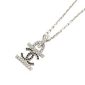 Chanel Necklace CC Logo Rhinestone Faux Pearl