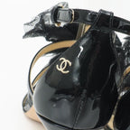 Chanel Sandals Size 35.5 Lace Shoes Ankle Strap Thong Mules CC Logo — view 4
