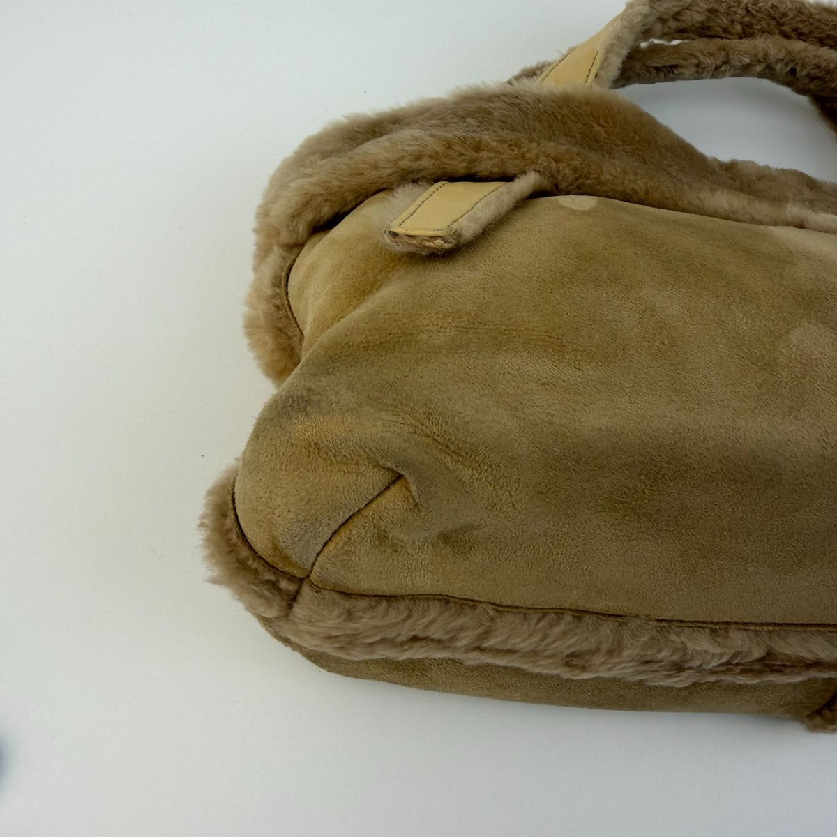 Loewe Anagram Handbag Beige Mouton Suede Vintage — view 8