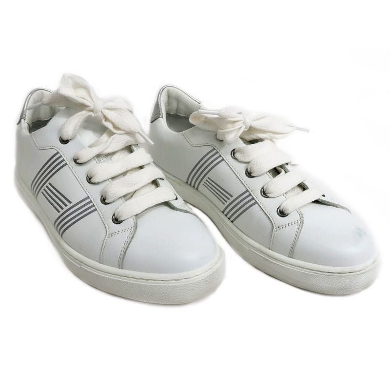 Hermes Avantage Sneakers Size 37 1 2 Leather White Lady Shoes — view 2