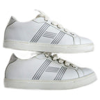 Hermes Avantage Sneakers Size 37 1 2 Leather White Lady Shoes — view 5