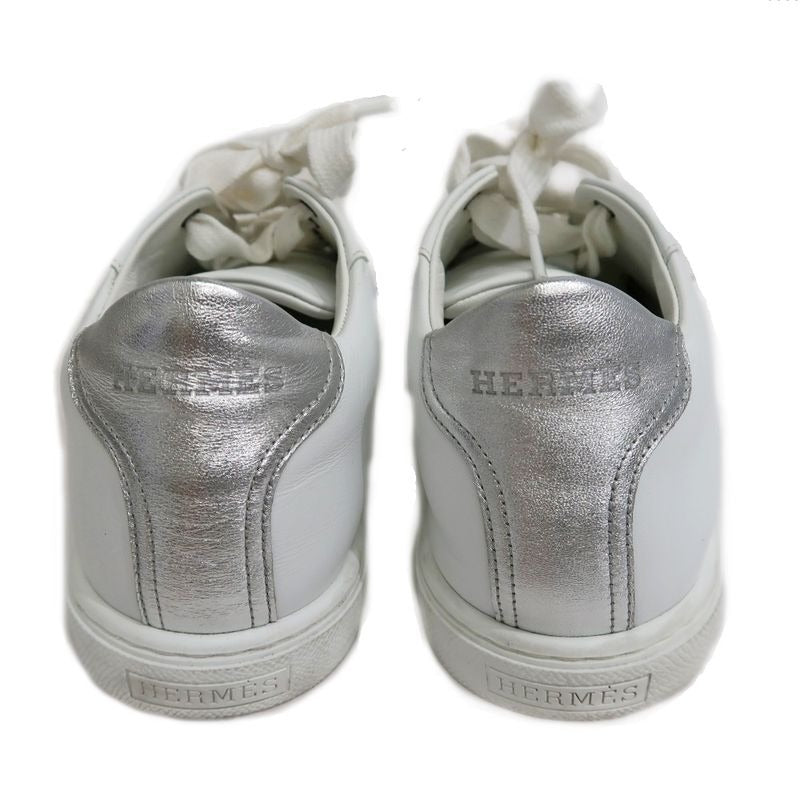 Hermes Avantage Sneakers Size 37 1 2 Leather White Lady Shoes — view 7