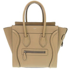 Celine Luggage Micro Shopper Leather Beige Handbag 1112