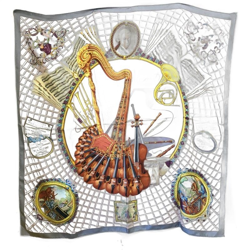 Hermes Carre 90 Scarf Hymn to Mozart Silk Music