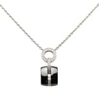 Chanel Ultra Pendant Necklace Black Silver Ceramic Diamond 18k White Gold