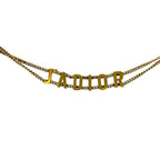Christian Dior J'a 2 Chain Choker Necklace Antique Gold Metal — view 2