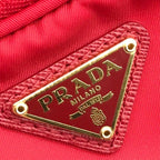 Prada Triangle Logo Nylon Mini 2-Way Pouch Shoulder Bag Red — view 9