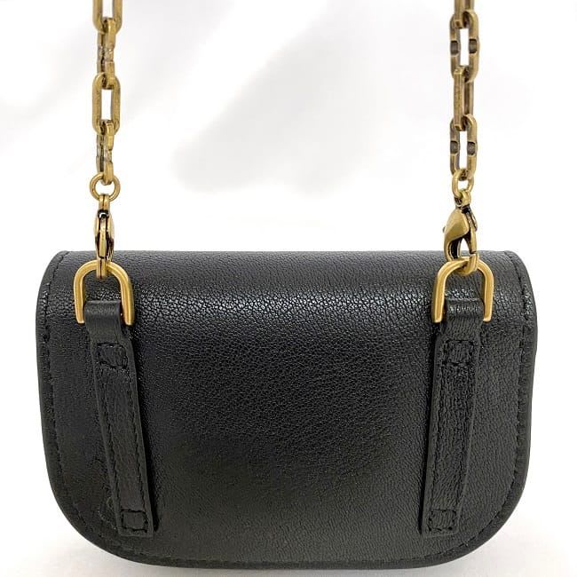 Christian Dior Chain Mini Pouch Black Saddle — view 8