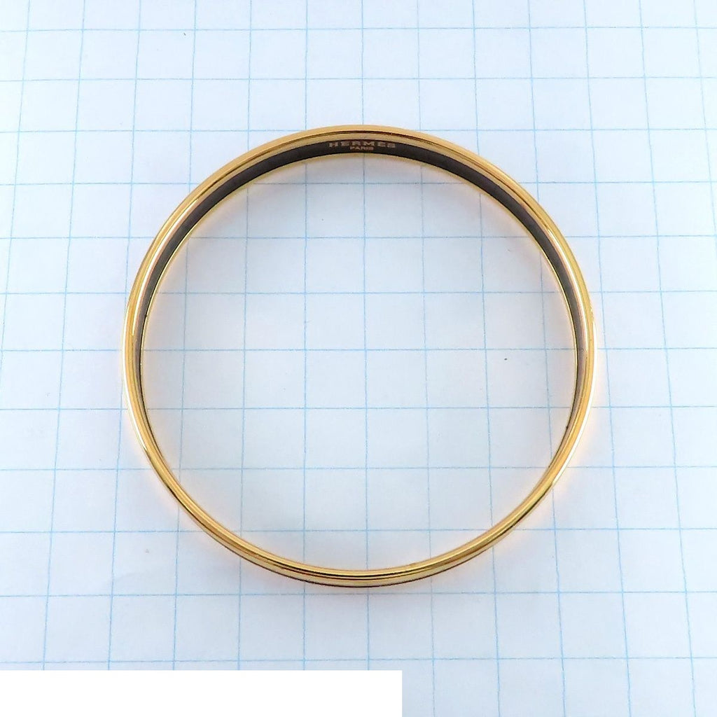Hermes Enamel Bangle Blue Gold SS PM Chaine D'Ancre 20.5 Bracelet — view 3