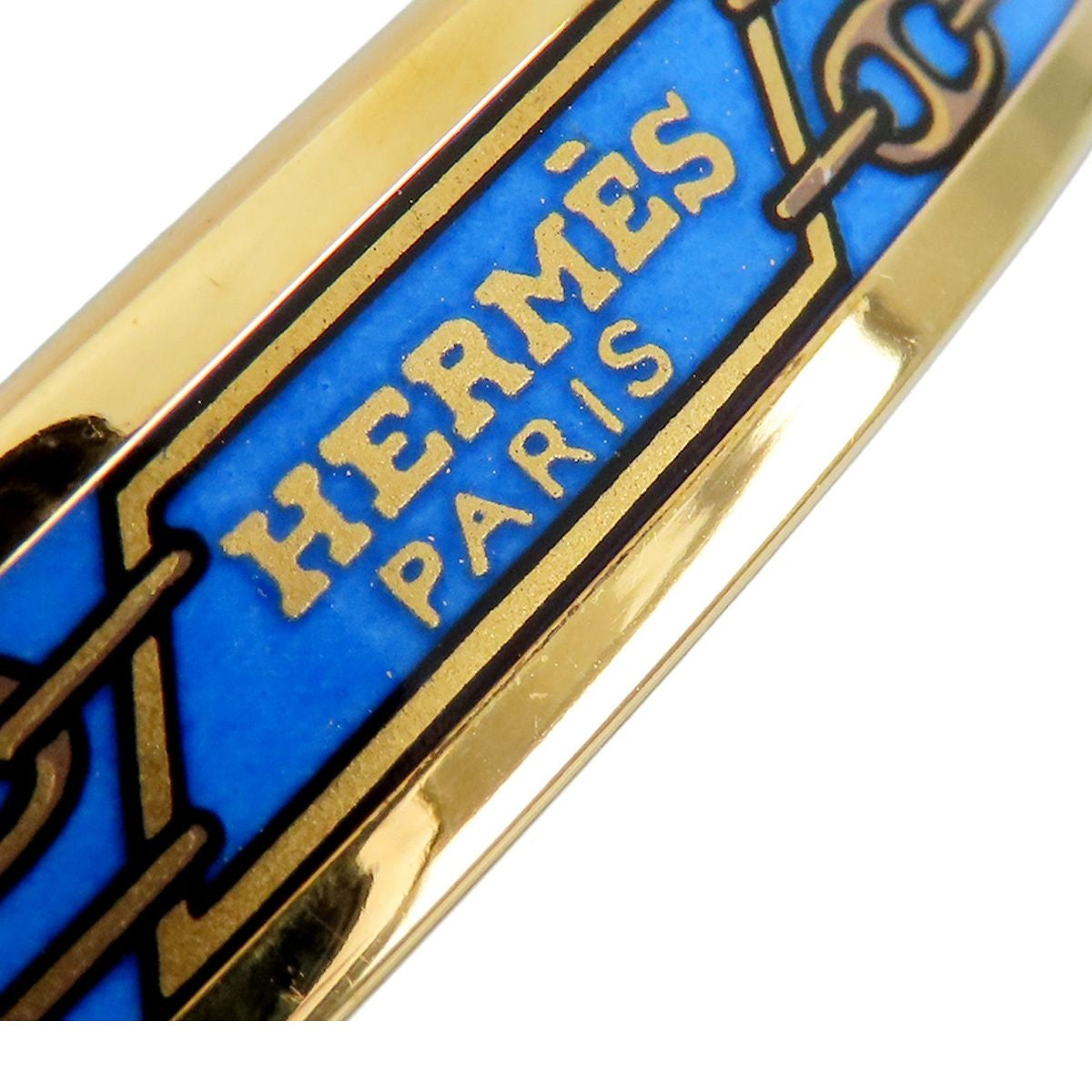 Hermes Enamel Bangle Blue Gold SS PM Chaine D'Ancre 20.5 Bracelet — view 5