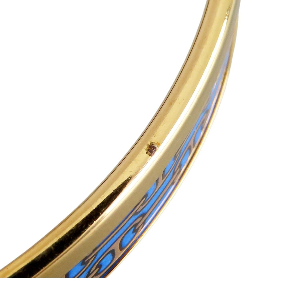Hermes Enamel Bangle Blue Gold SS PM Chaine D'Ancre 20.5 Bracelet — view 6