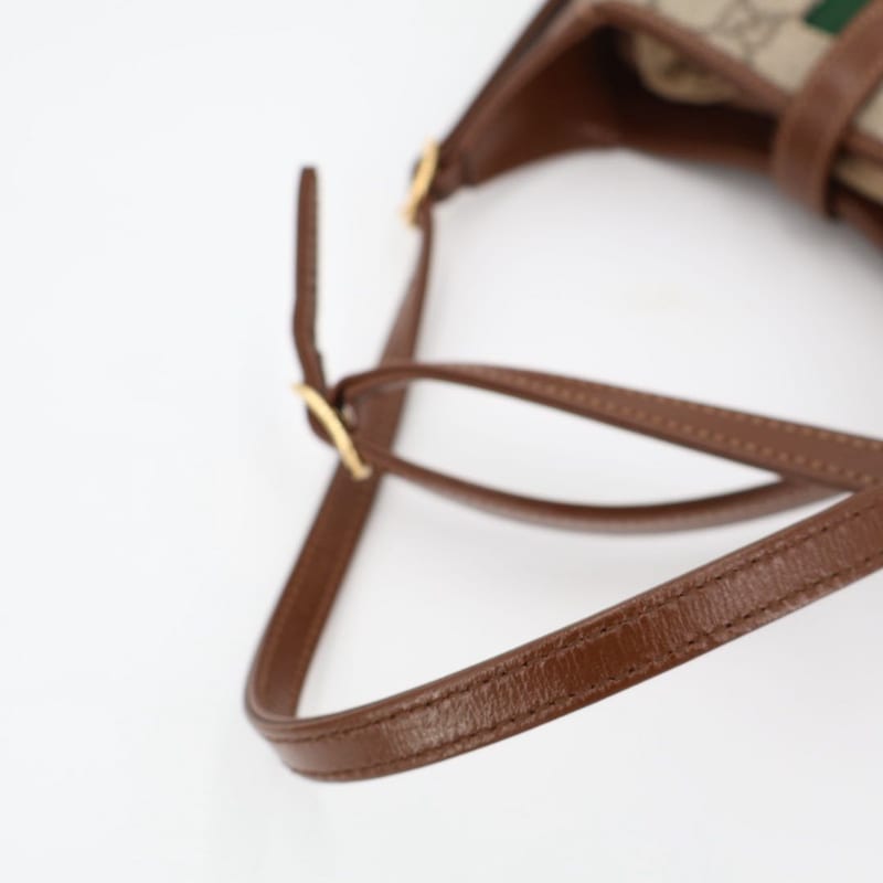 Gucci Jackie 1961 Mini Bag Beige And Brown GG Supreme Canvas Leather — view 7