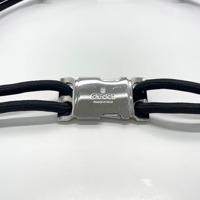 Gucci Wire Belt Black Silver Hardware 83 cm — view 4