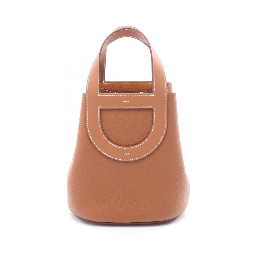 Hermes Handbag in the Loop 18 Gold Leather Brown