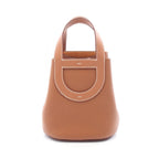 Hermes Handbag in the Loop 18 Gold Leather Brown