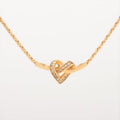 Christian Dior Heart Necklace GP With Rhinestones