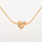 Christian Dior Heart Necklace GP With Rhinestones — view 2