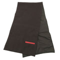 Prada Sports Scarf Nylon Wool Contrast Pocket Rubber Logo Brown