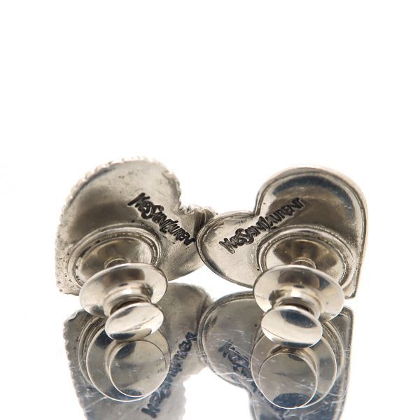 Yves Saint Laurent Pin Brooch 2 Pieces Tuck Steampunk Heart Face Silver — view 4