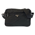Prada Tessuto Black Silver Nylon Shoulder Bag Pochette