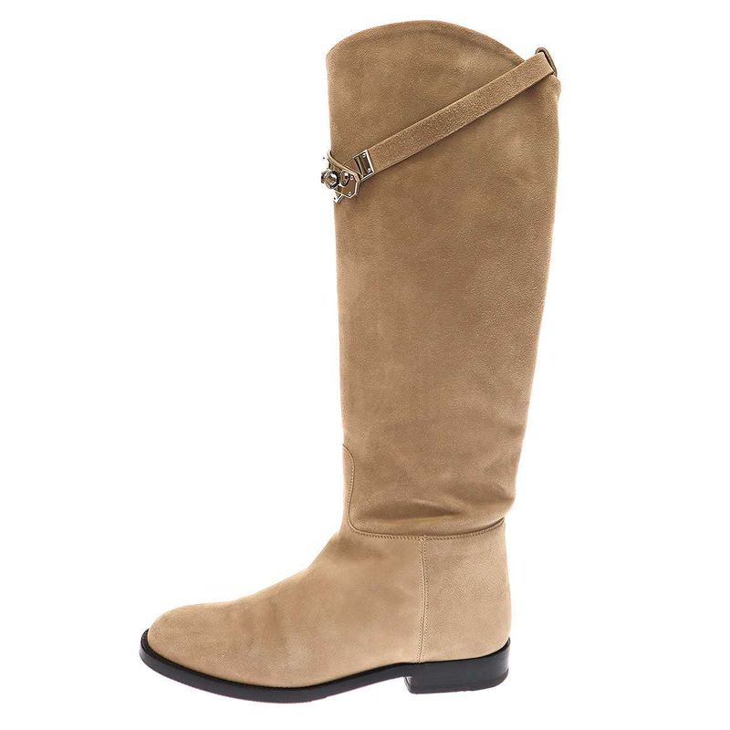 Hermes Jumping Suede Long Boots Z Beige 36 — view 2