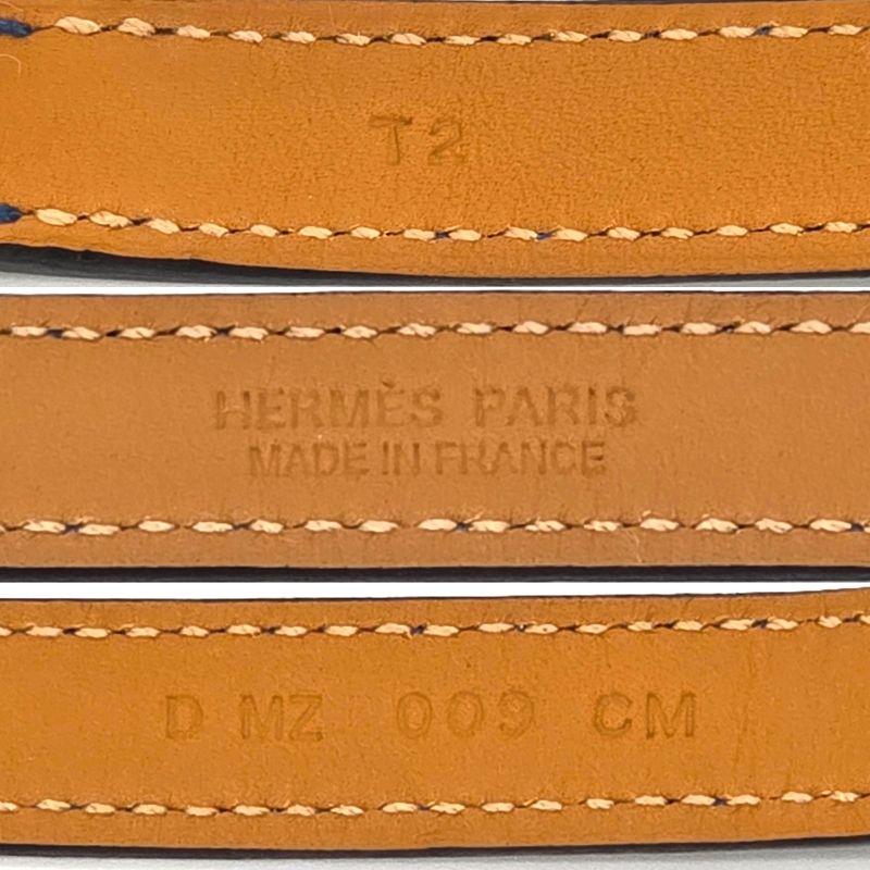 Hermes Auchelie Dubretour Leather Bracelet Double Winding T2 155 cm — view 8