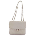 Chanel Half CC Logo Silver Shoulder Bag