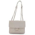 Chanel Half CC Logo Silver Shoulder Bag
