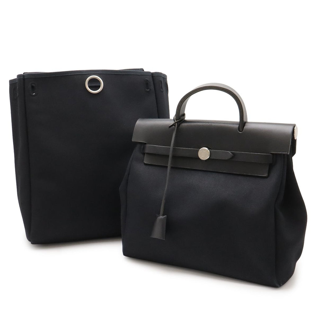 Hermes Herbag a Dos PM Backpack 2-Way Handbag Toile