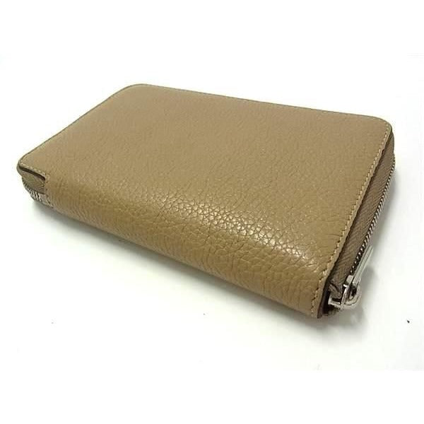 Celine Wallet Medium Zip Around Beige Red Leather Round Zipper Bifold — view 3