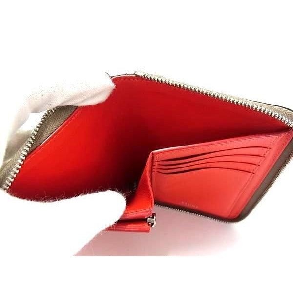 Celine Wallet Medium Zip Around Beige Red Leather Round Zipper Bifold — view 5