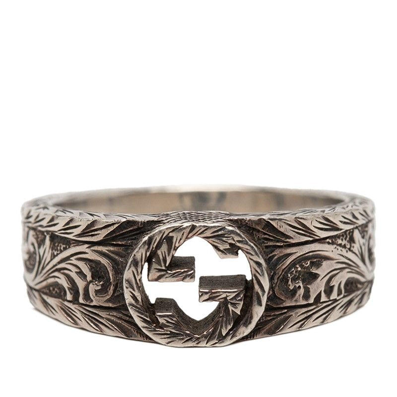 Gucci Interlocking Arabesque Ring Silver