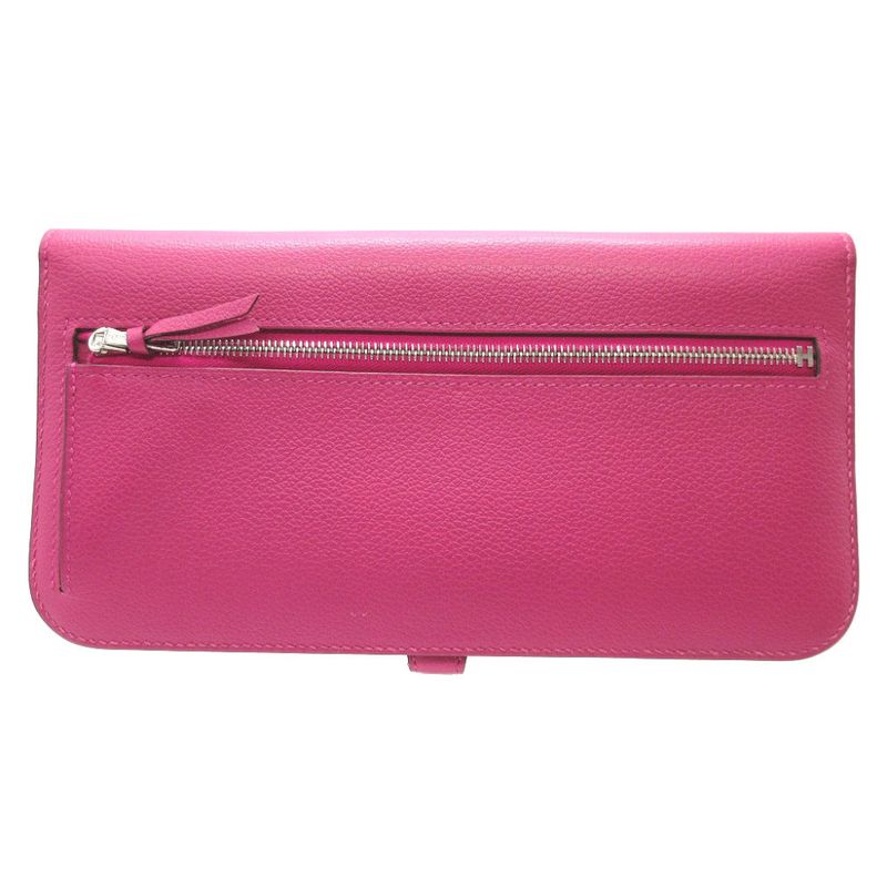 Hermes Dogon Long Evercolor Rose Purple Wallet 1774 — view 2