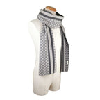 Gucci Scarf Stole Wool Light Gray Dark — view 6