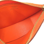 Hermes Fruit Orange Leather Brown Coin Case Purse — view 4