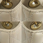 Christian Dior Lady My ABCDior Bag Small Beige Lamb — view 6