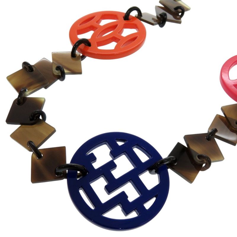 Hermes DIVA Long Necklace Buffalo Horn Lacquered Wood Multicolor 0812 — view 4