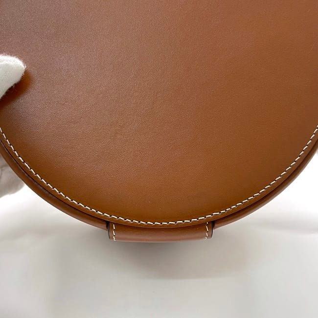 Celine Shoulder Bag Tambour White Brown Triomphe — view 5