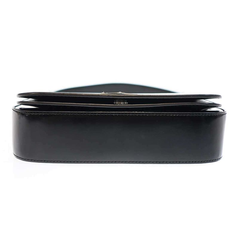 Prada Brushed Leather Shoulder Bag Black — view 4