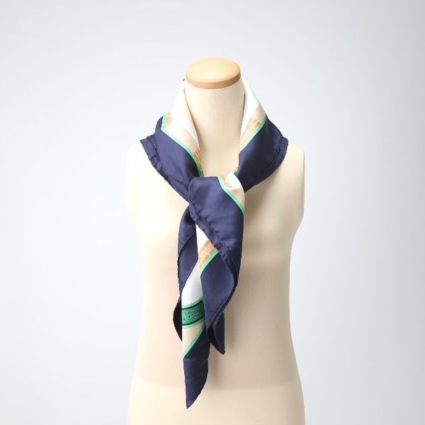 Hermes Carre 90 LES Haras Nationaux Scarf Navy — view 7
