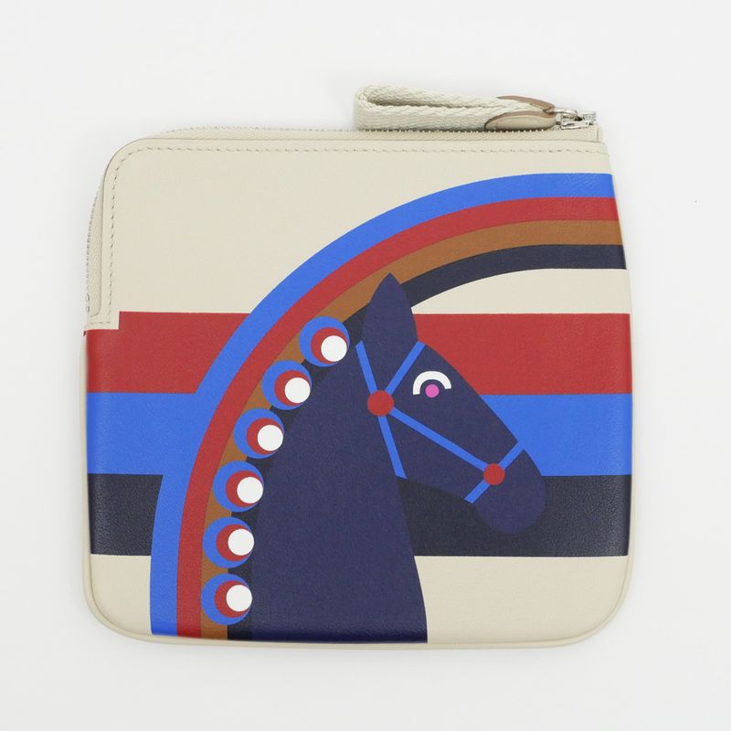 Hermes Carre Pocket Pouch Beton Swift Horse Beige Leather — view 3